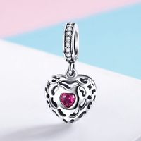 Ig Style Casual Cute Human Heart Shape Sterling Silver Inlay Zircon Charms main image 1