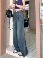 امرأة اليومي شارع غير رسمي ملابس الشارع اللون الصامد مكتمل الطول جيب جينز main image 4