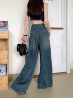Women's Daily Street Casual Streetwear Solid Color Full Length Pocket Jeans main image 2