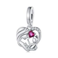 Ig Style Casual Cute Human Heart Shape Sterling Silver Inlay Zircon Charms sku image 1