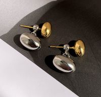 1 Pair Simple Style Oval Plating Brass 18k Gold Plated Ear Studs main image 2