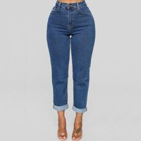 Women's Daily Simple Style Solid Color Ankle-length Washed Jeans main image 1