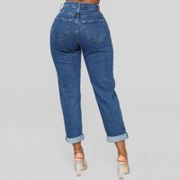 Women's Daily Simple Style Solid Color Ankle-length Washed Jeans main image 4