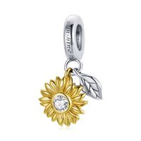 Casual Sunflower Dinosaur Peach Sterling Silver Inlay Glass Zircon Jewelry Accessories sku image 5