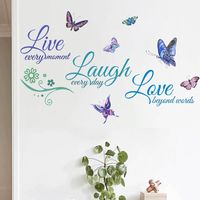 Casual Letter Butterfly Pvc Wall Sticker main image 3