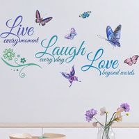 Casual Letter Butterfly Pvc Wall Sticker main image 2