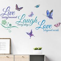 Casual Letter Butterfly Pvc Wall Sticker main image 1