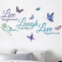 Casual Letter Butterfly Pvc Wall Sticker main image 5