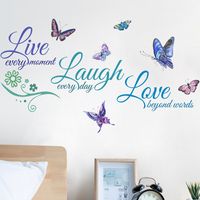 Casual Letter Butterfly Pvc Wall Sticker main image 4