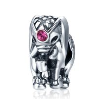 Casual Clown Water Droplets Elephant Sterling Silver Inlay Zircon Jewelry Accessories sku image 5