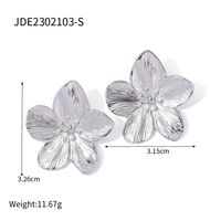 Ins Style Flower Butterfly Stainless Steel Plating Inlay Turquoise 18k Gold Plated Rings Earrings sku image 1