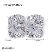 1 Pair Commute Square Plating Stainless Steel 18k Gold Plated Earrings sku image 1