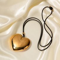 Ig Style Heart Shape Stainless Steel Plating 18k Gold Plated Pendant Necklace main image 3