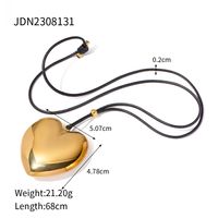 Ig Style Heart Shape Stainless Steel Plating 18k Gold Plated Pendant Necklace sku image 1