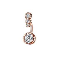 Casual Letter Fruit Snowflake Stainless Steel Copper Rose Gold Plated Rhinestones Zircon Belly Ring In Bulk main image 5