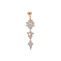 Casual Letter Fruit Snowflake Stainless Steel Copper Rose Gold Plated Rhinestones Zircon Belly Ring In Bulk main image 9