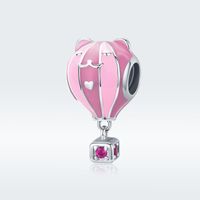 Casual Cute Animal Hot Air Balloon Sterling Silver Inlay Zircon Jewelry Accessories main image 1
