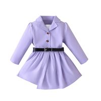 Simple Style Solid Color Polyester Girls Clothing Sets sku image 1