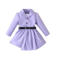 Simple Style Solid Color Polyester Girls Clothing Sets sku image 5