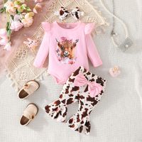 Simple Style Flower Polyester Girls Clothing Sets main image 5
