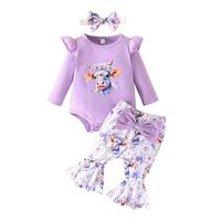 Simple Style Flower Polyester Girls Clothing Sets sku image 6