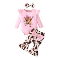 Simple Style Flower Polyester Girls Clothing Sets sku image 11