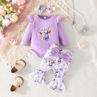 Simple Style Flower Polyester Girls Clothing Sets main image 2
