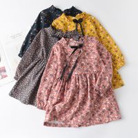 Casual Flower Printing Cotton Girls Dresses main image 6
