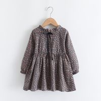 Casual Flower Printing Cotton Girls Dresses main image 5