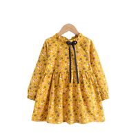 Casual Flower Printing Cotton Girls Dresses main image 2