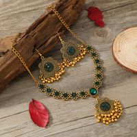Elegant Luxurious Geometric Gold Plated Rhinestones Alloy Wholesale Earrings Necklace main image 2