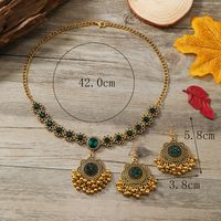 Elegant Luxurious Geometric Gold Plated Rhinestones Alloy Wholesale Earrings Necklace main image 1