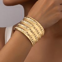 Shiny Lattice Ferroalloy Plating Women's Bangle main image 1