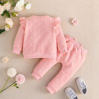 Cute Solid Color Polyester Girls Clothing Sets main image 4
