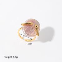 Baroque Style Flower Copper Plating Metal Inlay Artificial Crystal Freshwater Pearl 18k Gold Plated Open Rings sku image 1