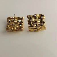 1 Pair Simple Style Geometric Plating Copper Ear Studs main image 5