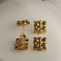 1 Pair Simple Style Geometric Plating Copper Ear Studs main image 2