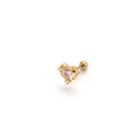 1 Piece Ethnic Style Star Heart Shape Plating Inlay Stainless Steel Copper Zircon Ear Studs sku image 18