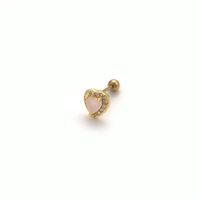1 Piece Ethnic Style Star Heart Shape Plating Inlay Stainless Steel Copper Zircon Ear Studs sku image 23