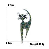 Vintage Style Cat Alloy Plating Inlay Crystal Unisex Brooches main image 4
