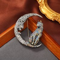 Vintage Style Cat Alloy Plating Inlay Crystal Unisex Brooches sku image 23