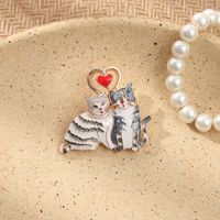 Vintage Style Cat Alloy Plating Inlay Crystal Unisex Brooches sku image 9