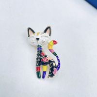 Vintage Style Cat Alloy Plating Inlay Crystal Unisex Brooches sku image 18