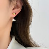 1 Paire Style Simple Ovale Placage Laiton Plaqué Or 18k Boucles D'oreilles main image 6