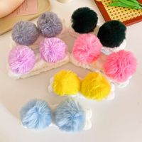 Cute Geometric Flannel Pom Poms Hair Band main image 3