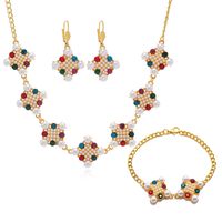 Cute Luxurious Bridal Color Block Alloy Plating Hollow Out Inlay Rhinestones Gold Plated Women's Jewelry Set main image 5