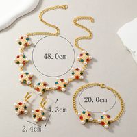 Cute Luxurious Bridal Color Block Alloy Plating Hollow Out Inlay Rhinestones Gold Plated Women's Jewelry Set main image 2