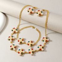 Cute Luxurious Bridal Color Block Alloy Plating Hollow Out Inlay Rhinestones Gold Plated Women's Jewelry Set main image 3
