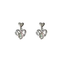 Wholesale Jewelry Sweet Heart Shape Alloy Moonstone Plating Inlay Drop Earrings main image 5