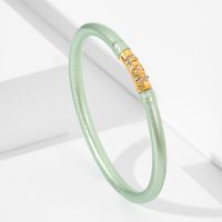 Classic Style Solid Color Silica Gel Inlay Rhinestones Women's Bangle main image 4